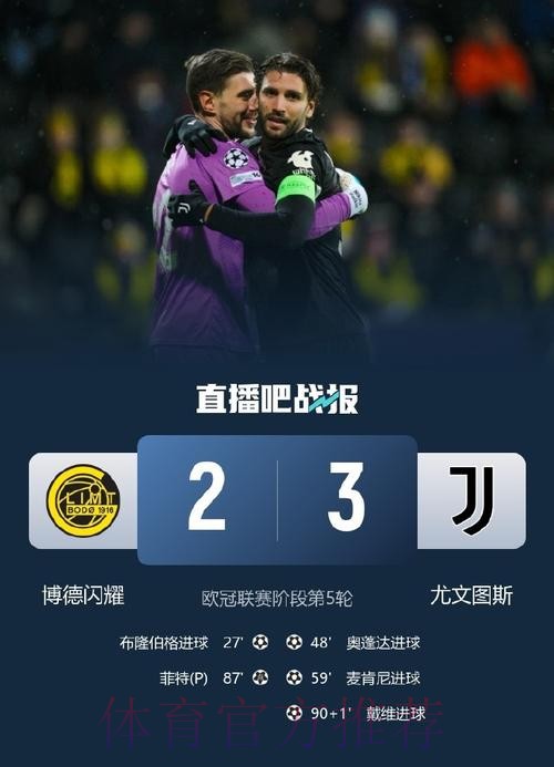免签新援绝杀，尤文3-2博德闪耀，终结三连平夺赛季欧冠首胜